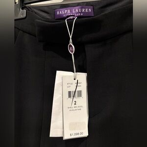 Ralph Lauren Purple Label Black Wool Pants-Size 2. NWT